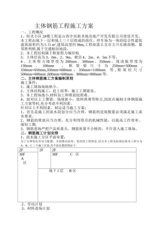主体钢筋工程施工方案概要