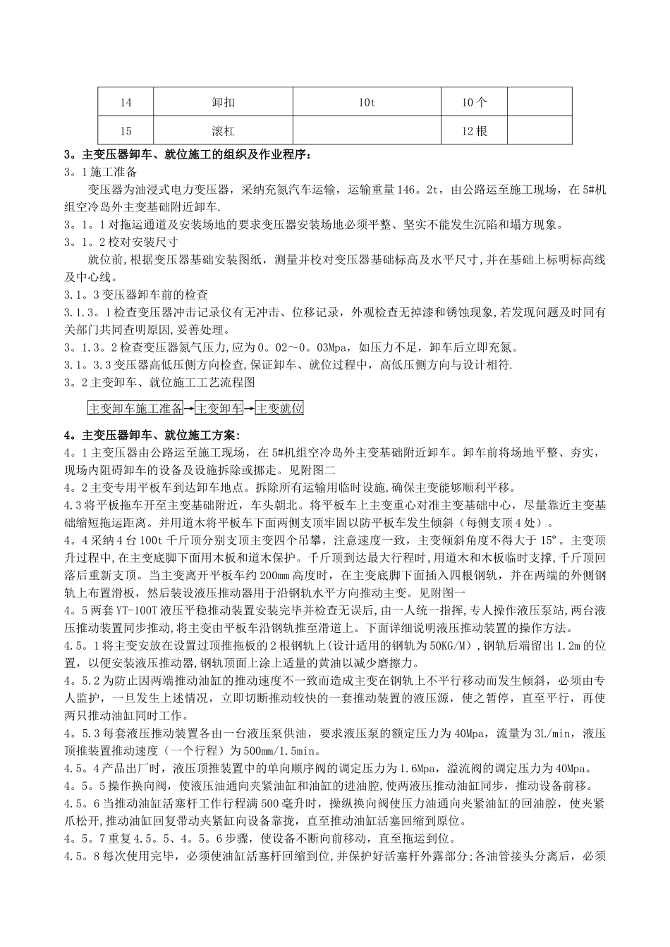 主变压器卸车及就位施工方案_第2页