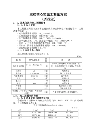 主楼核心筒施工测量方案
