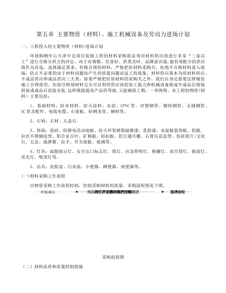 主要物资(材料)、施工机械设备及劳动力进场计划_第1页
