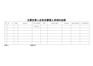 主要负责人和安全管理人员培训台账