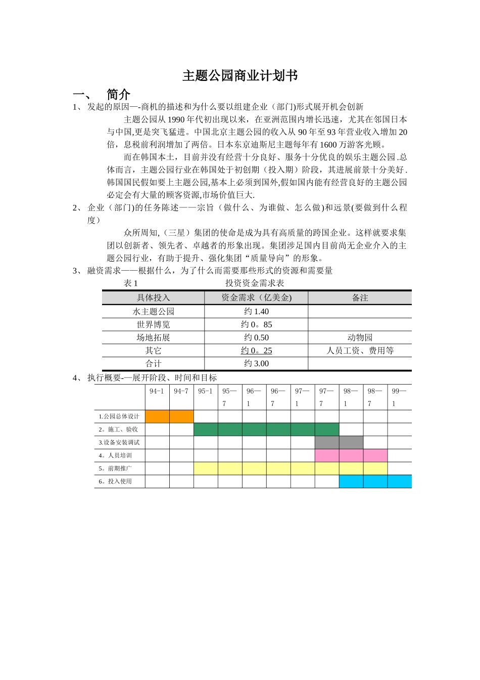 主题公园商业计划书_第1页