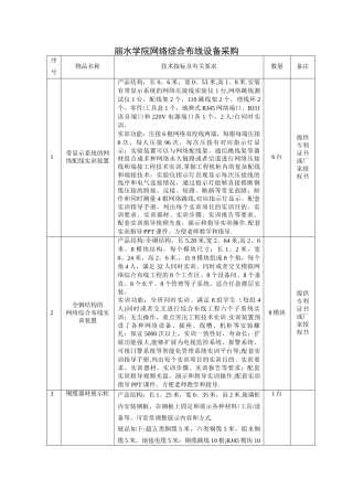 丽水学院网络综合布线设备采购