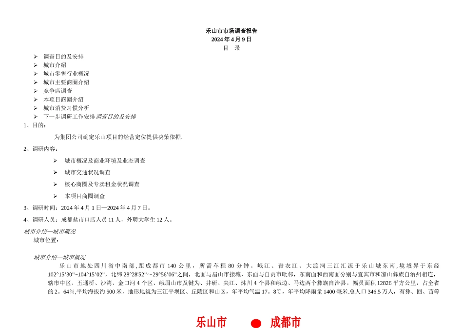 乐山市市场调查报告_第1页