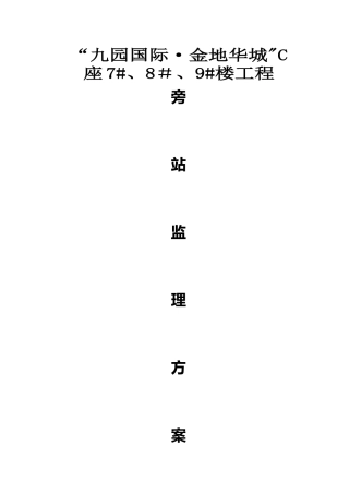 九园旁站监理方案