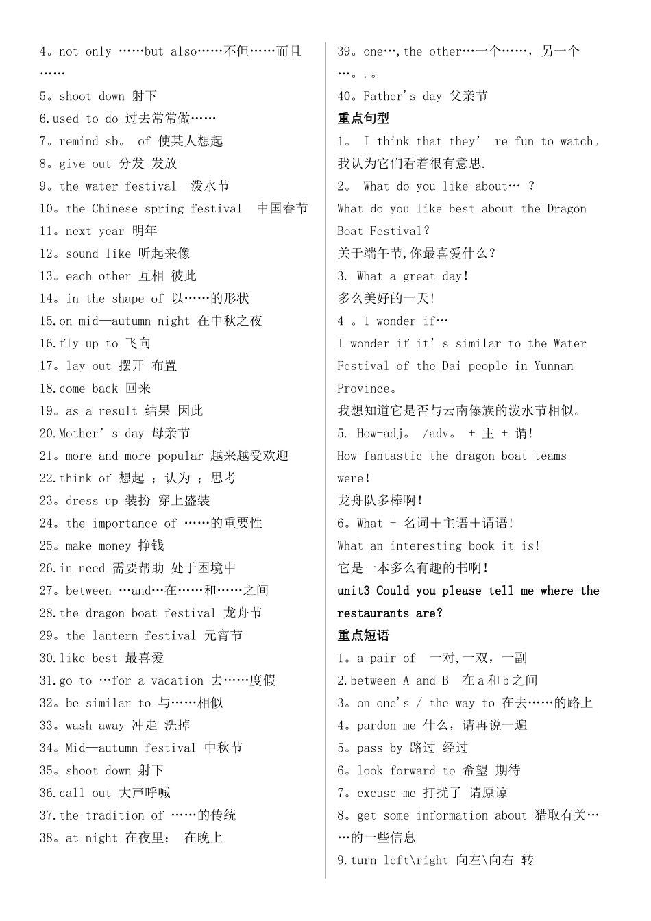 九年级人教版英语重点短语_第2页