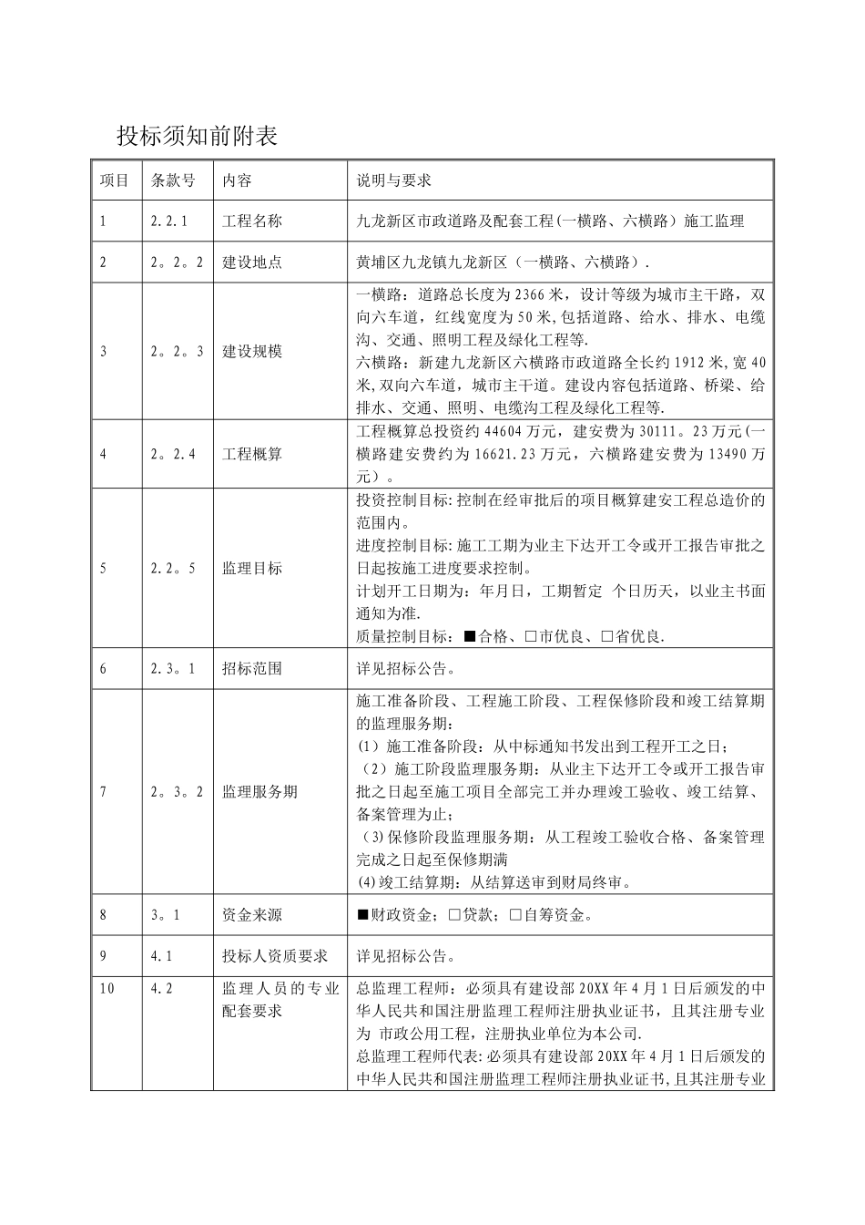 九龙新区市政道路及配套工程施工监理_第3页