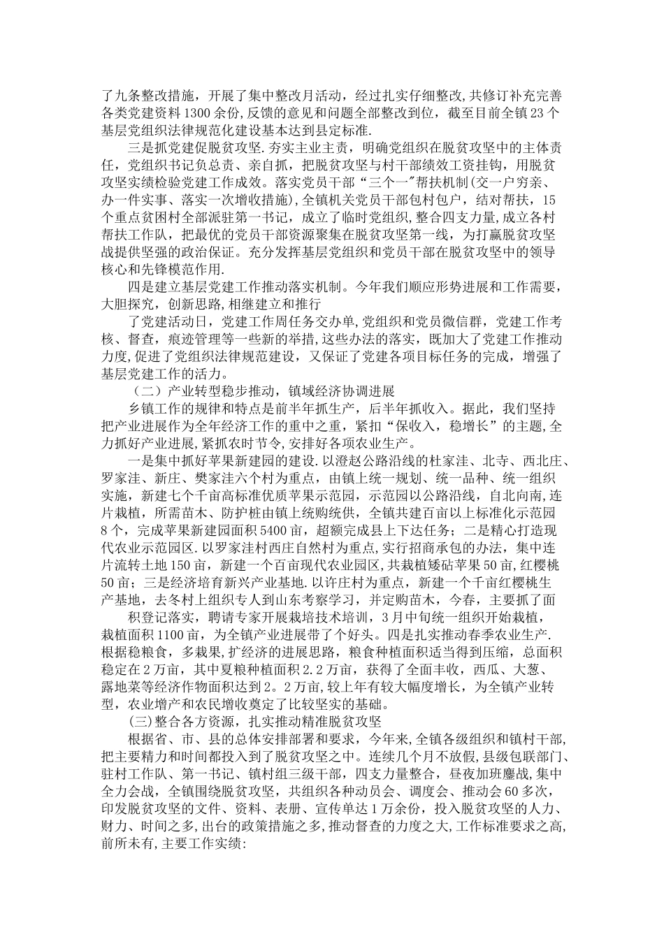 乡镇XX年度工作总结和工作设想_第2页