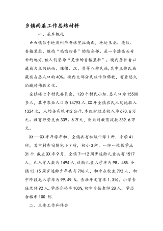 乡镇两基工作总结材料