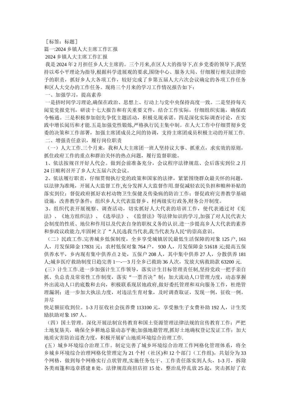 乡镇人大主席任期工作总结_第1页