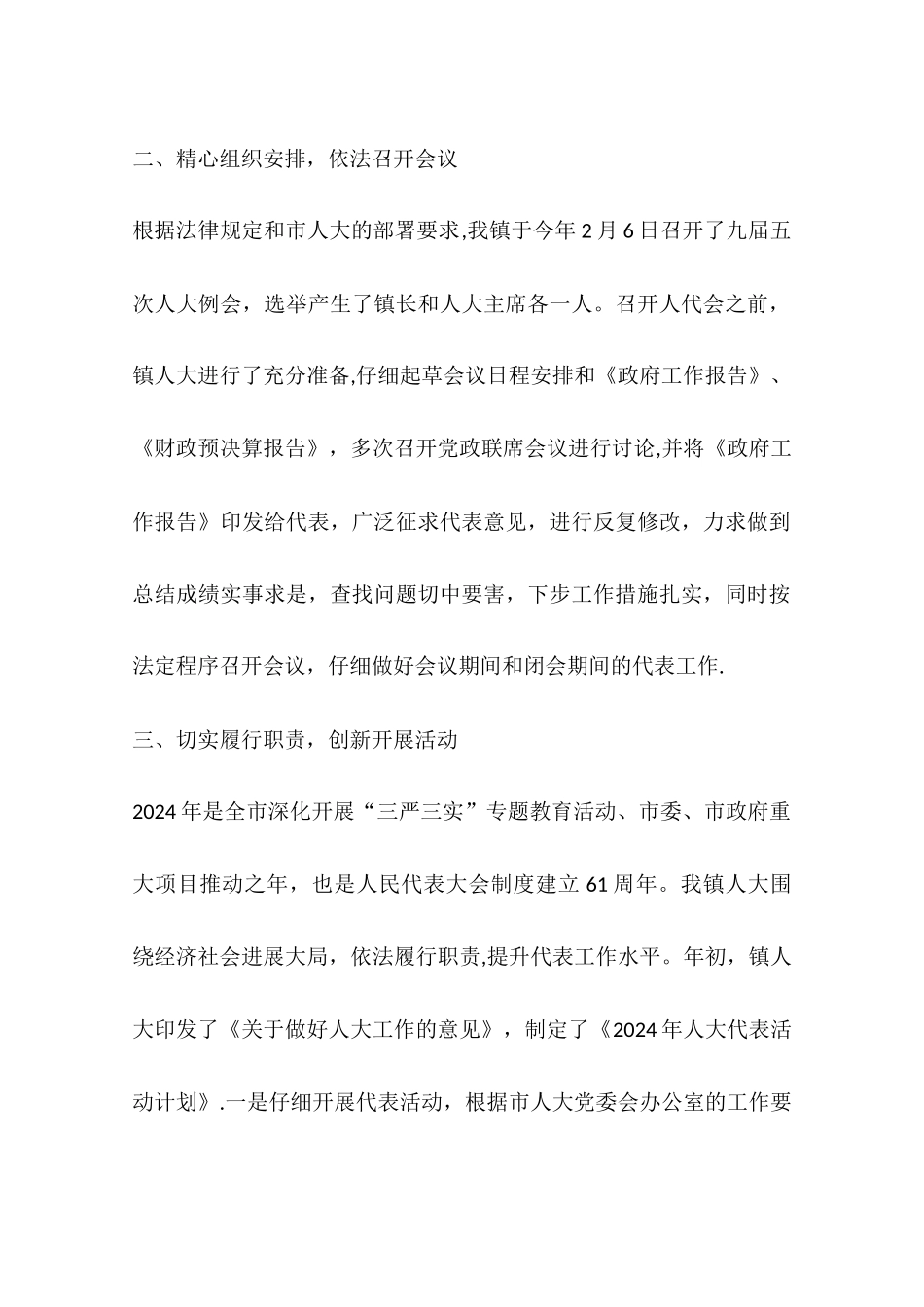 乡镇人大年度重点工作总结_第2页