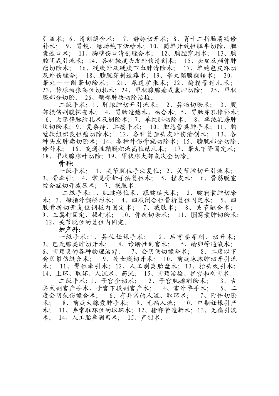 乡镇医院或一级医院手术分级管理办法_第3页