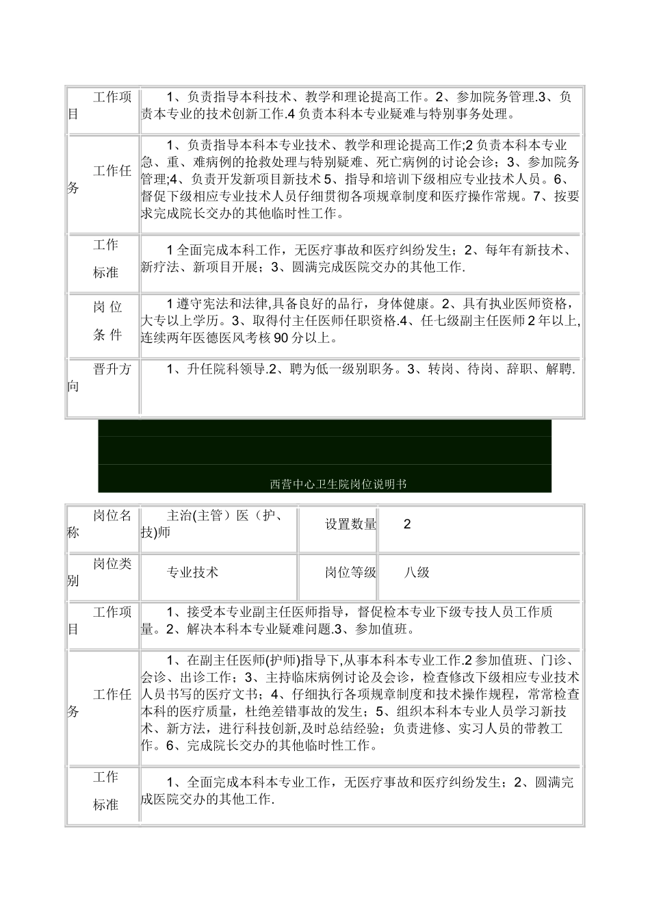 乡镇卫生院岗位说明书_第2页