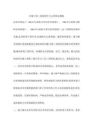 乡镇干部三项制度学习心得体会模板