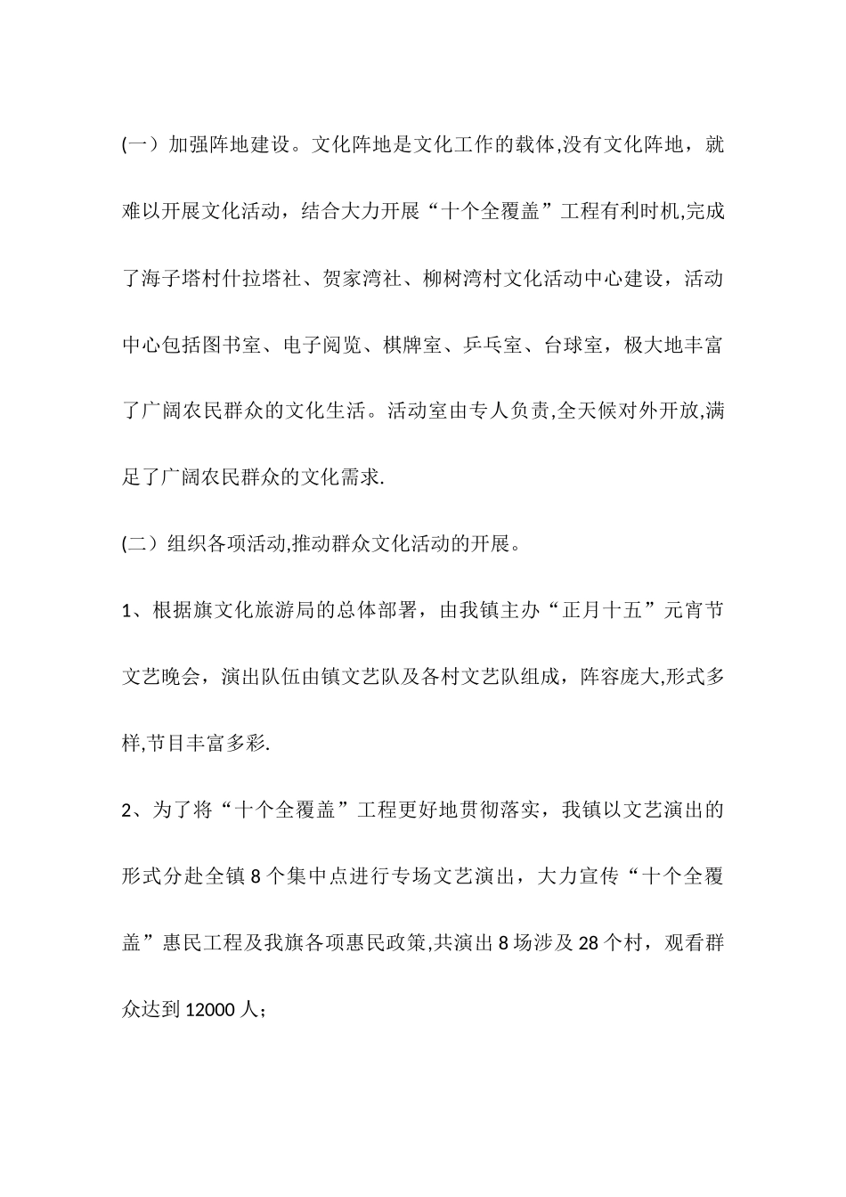 乡镇年度文化全年工作总结_第2页