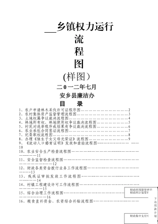 乡镇廉政风险防控行政权力运行流程图