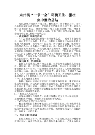 乡镇环境卫生整治工作总结