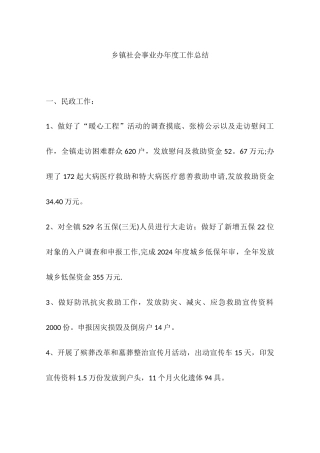 乡镇社会事业办年度工作总结