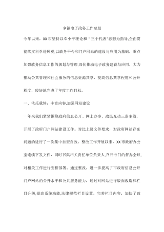 乡镇电子政务工作总结