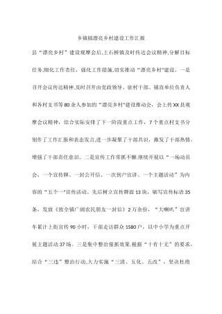 乡镇镇美丽乡村建设工作汇报