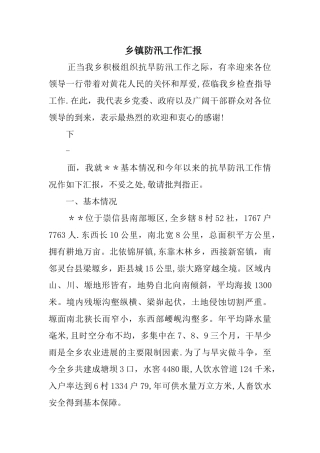 乡镇防汛工作汇报