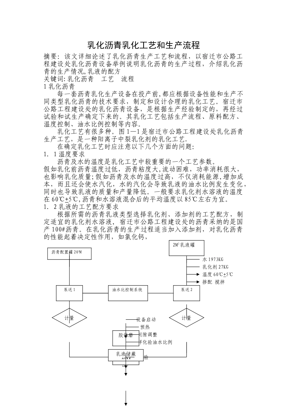 乳化沥青乳化工艺和生产流程_第1页