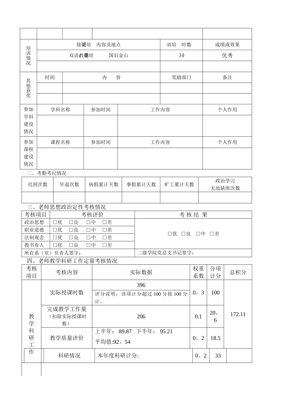 事业单位工作人员年度考核登记表-郭怀民_第3页