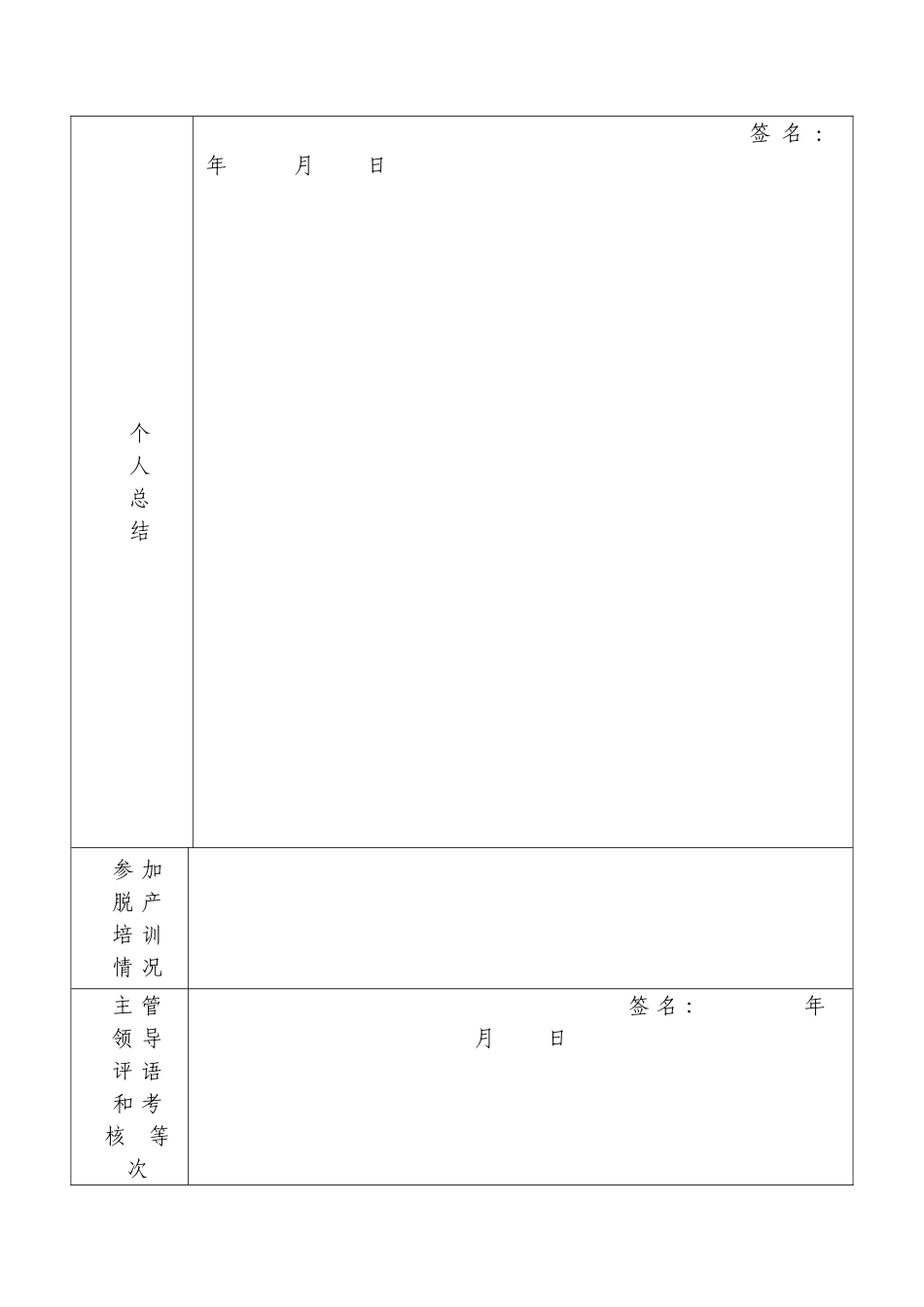 事业单位管理人员、专业技术人员年度考核登记表_第2页