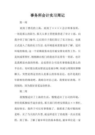 事务所会计实习周记