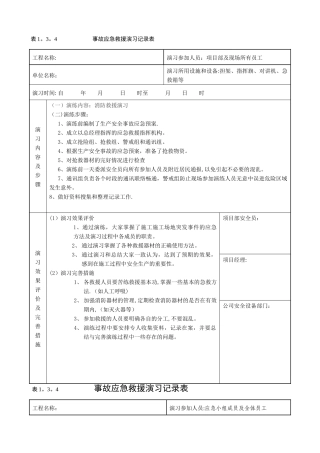 事故应急救援演习记录表