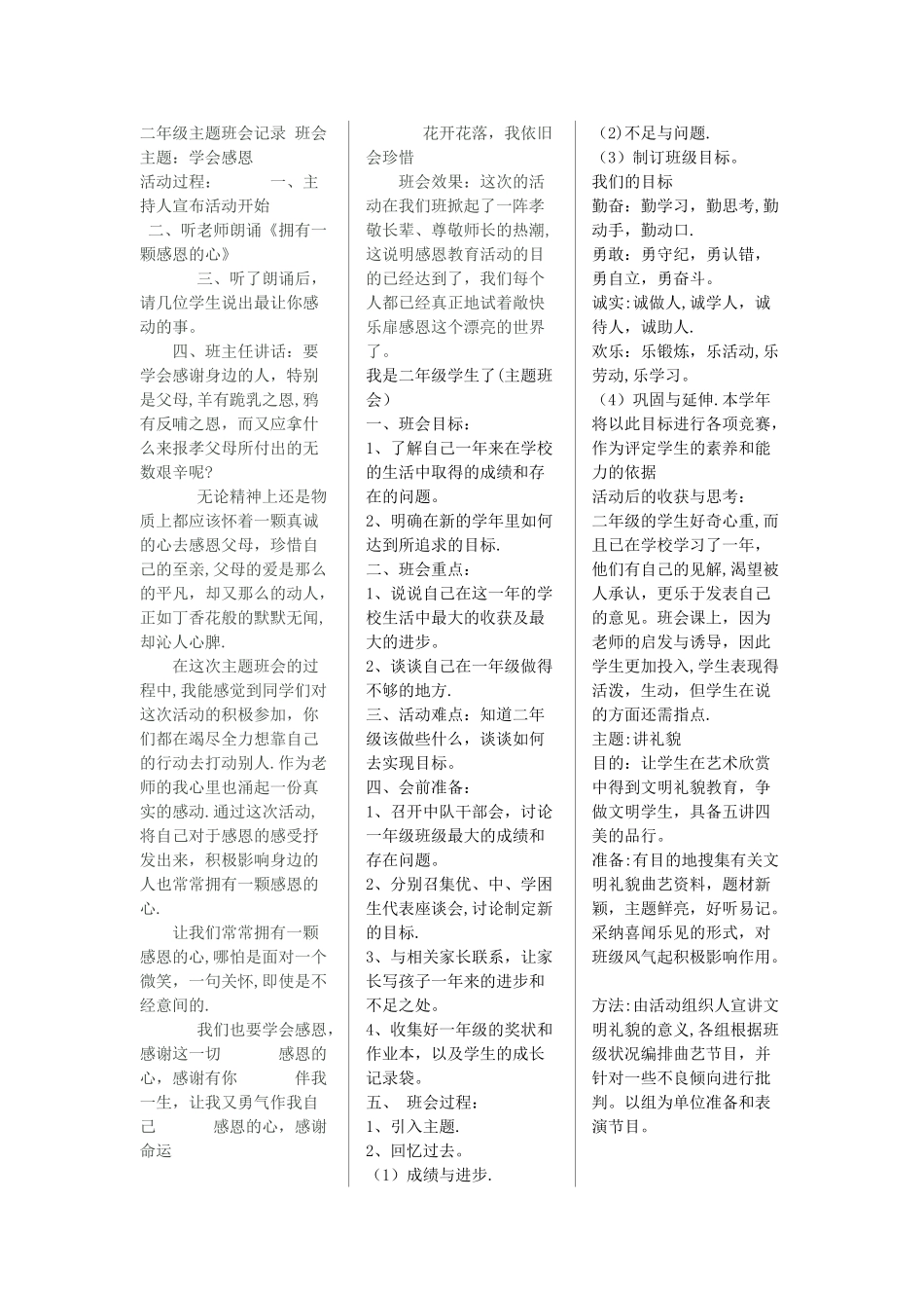 二年级主题班会记录-班会主题_第1页