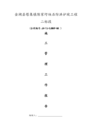 二标段施工管理报告