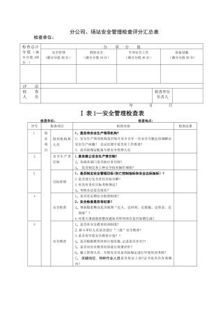 二级安全管理检查表