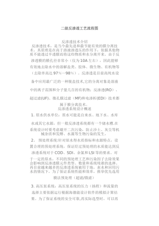 二级反渗透工艺流程图