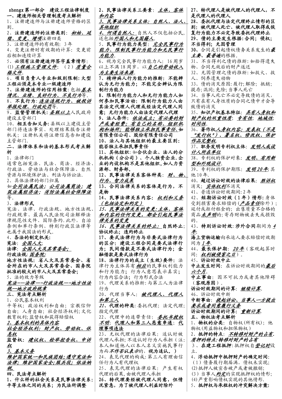 二级建造师法规考点精华_第1页