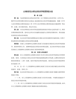 云南民办职业培训学校管理办法