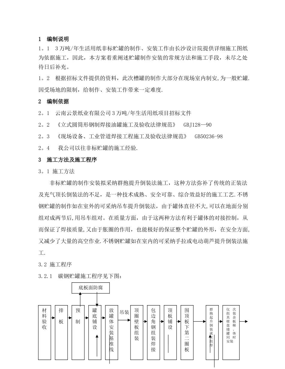 云景非标储罐制作安装施工组织方案_第2页