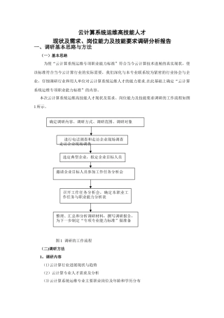 云计算系统运维高技能人才现状及需求、岗位能力及技能要求调研报告