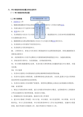 五、审计部岗位说明书doc