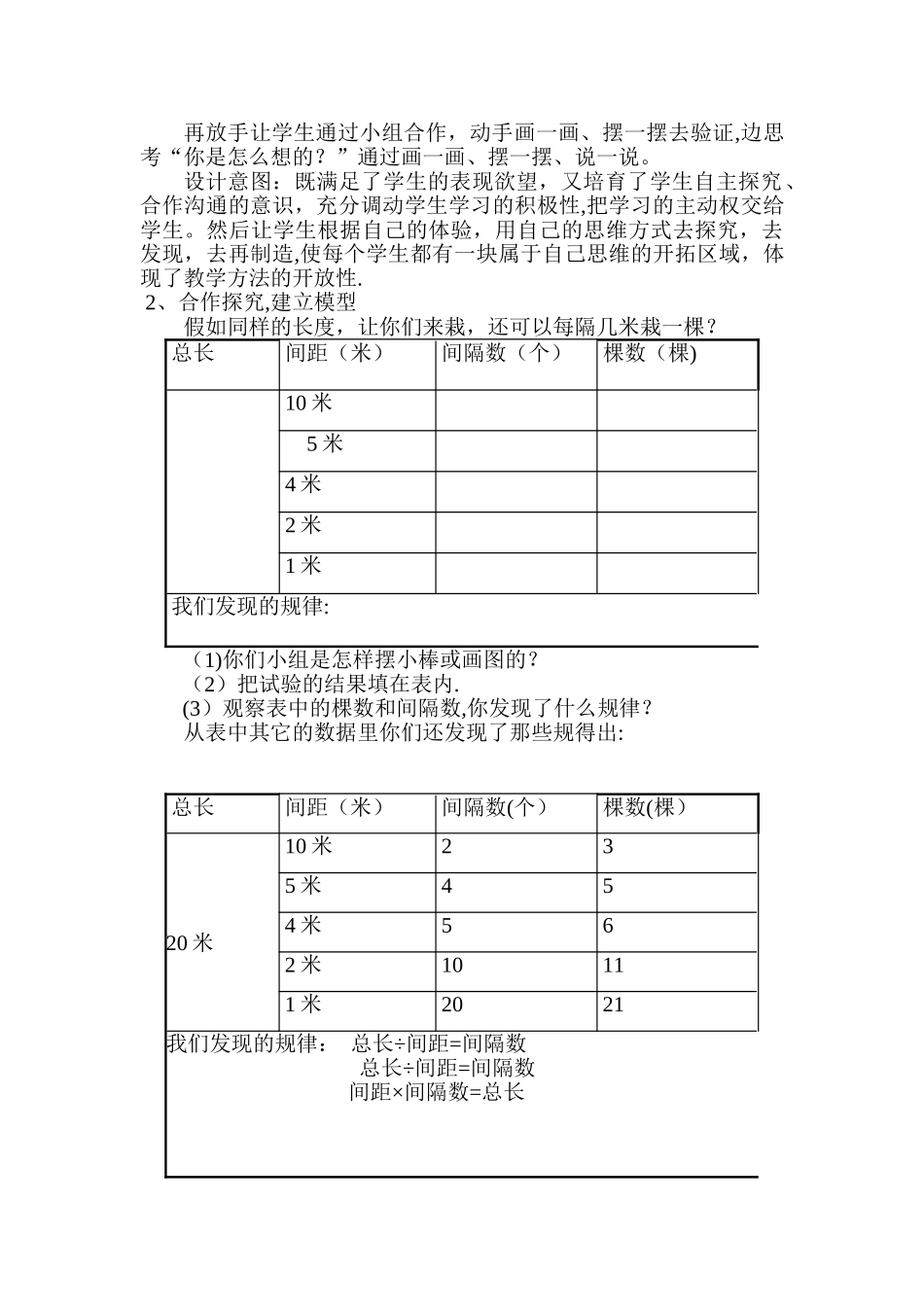 五年级植树问题第一课时说课稿_第3页