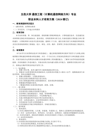 五邑大学-通信工程专业