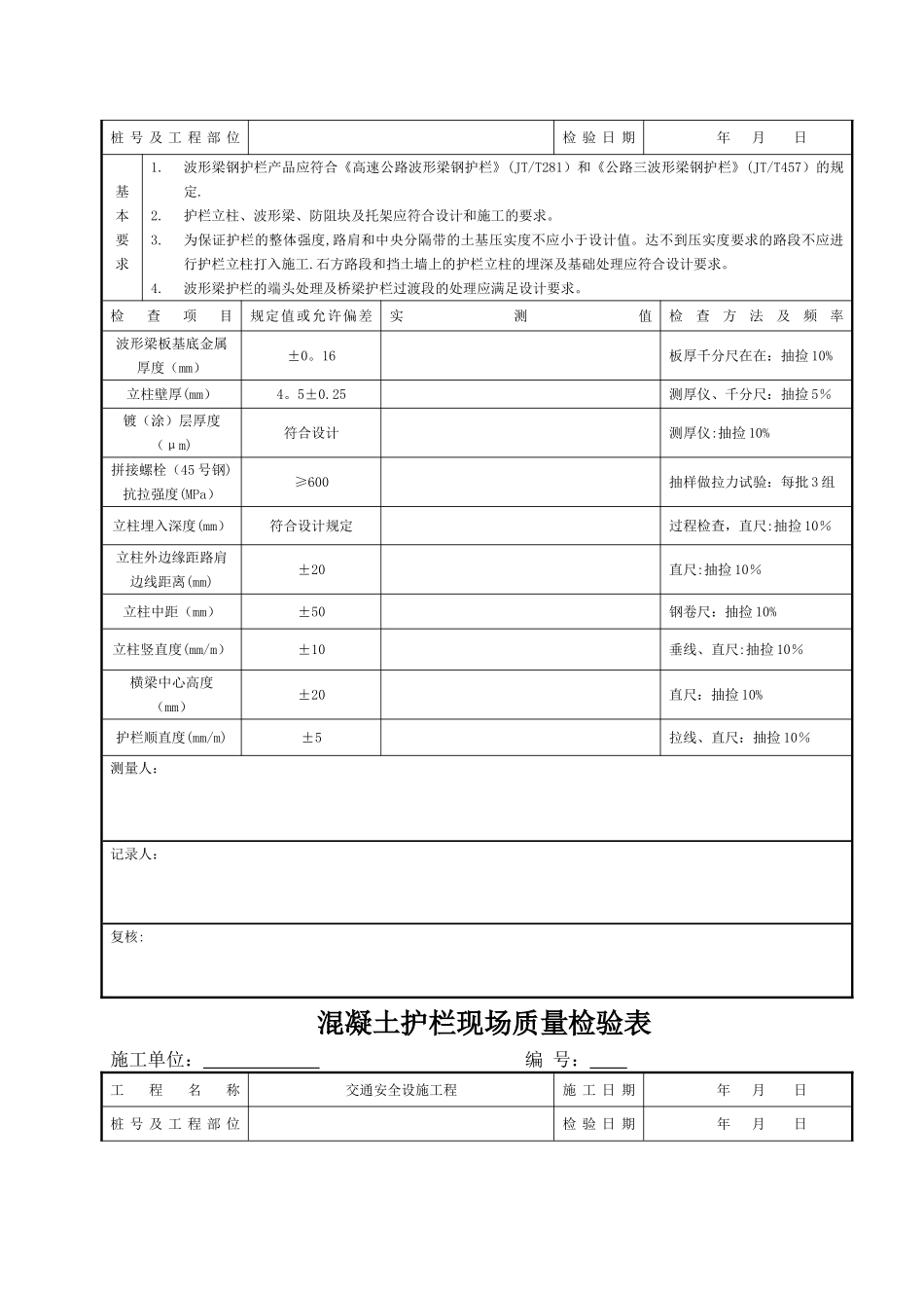 交通安全设施现场检测表格_第3页