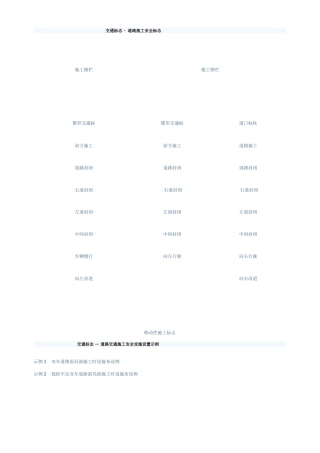 交通标志及封闭施工标志摆放