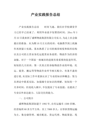 产业实践报告总结