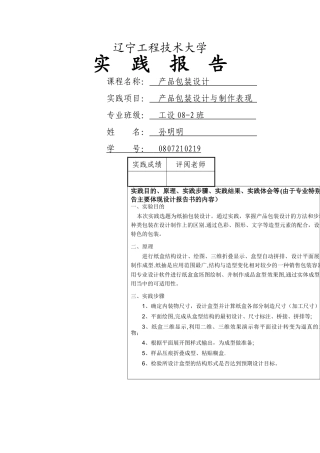 产品包装实践报告