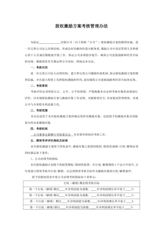 京师智库黄子股权激励方案考核管理办法股权激励配套文件
