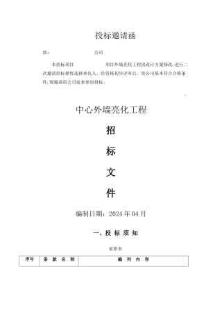 亮化工程招标文件