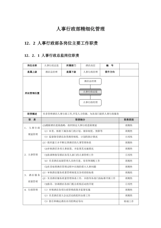 人事行政部精细化管理