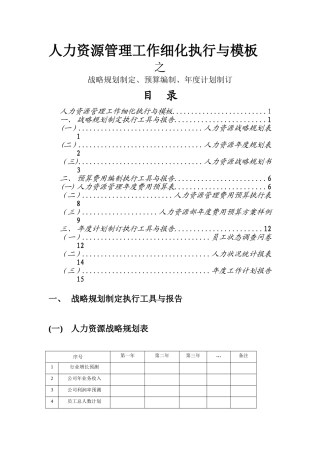人力资源战略规划、预算编制、年度计划制订编写模板-最新文档资料