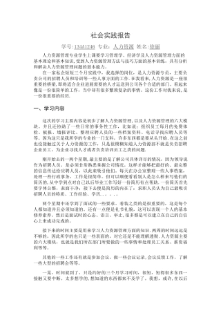 人力资源社会实践